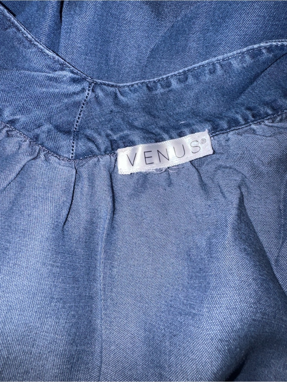 VENUS Denim Blue Maxi Dress with Pockets. Plus Size, Length 46” - Picture 5 of 7